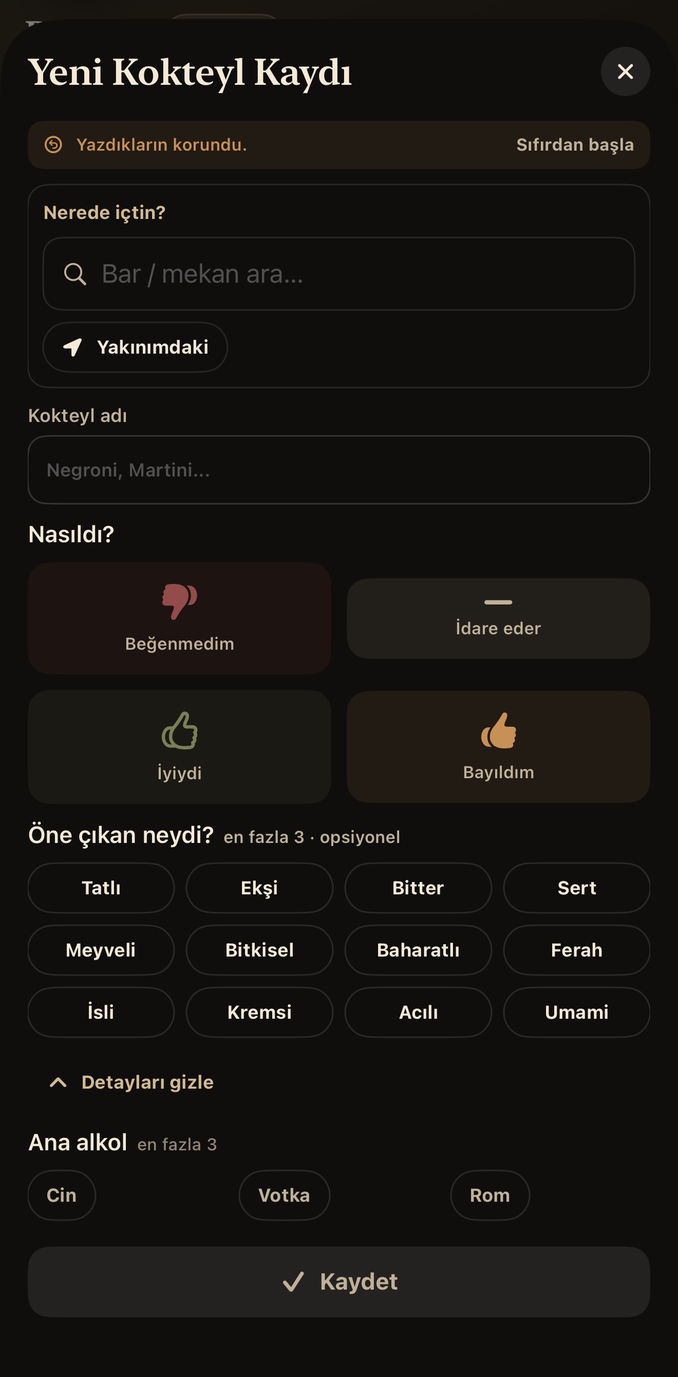 Rakur — Kokteyl kaydı